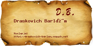 Draskovich Barlám névjegykártya